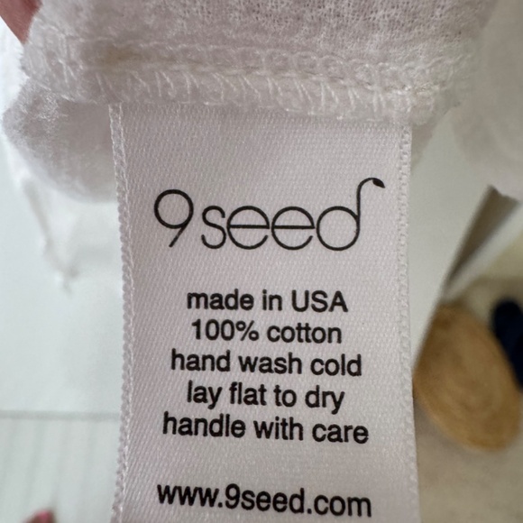 9seed Santa Cruz Wrinkled Gauze Swim Cover Up White OS - Picture 5 of 6